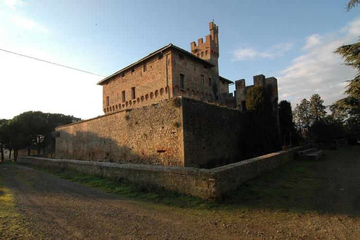 Illustrazione del castello di Bibbiano nel comune di Buonconvento (Wikipedia Alfredo Danielli )