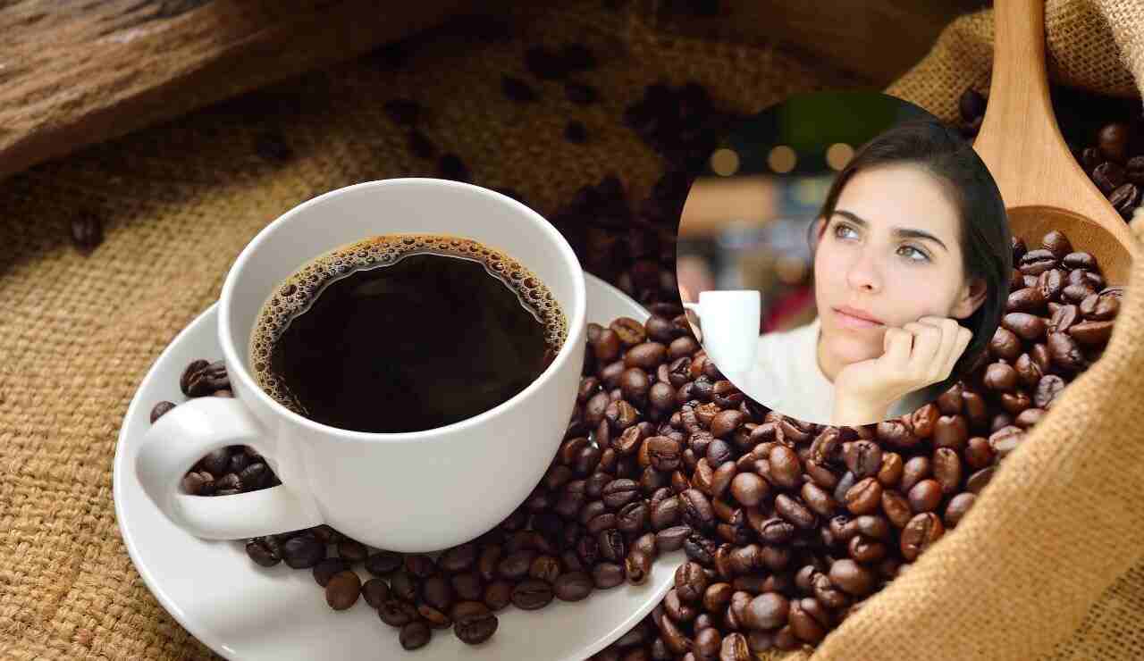 Donne preoccupata sul caffè